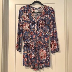 Old Navy Floral Blue and Pink Romper